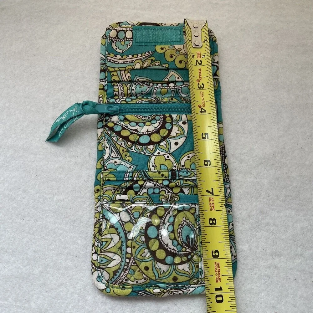 Vera Bradley Mini Trifold Wallet Peacock Turquoise Paisley Retired Pattern
